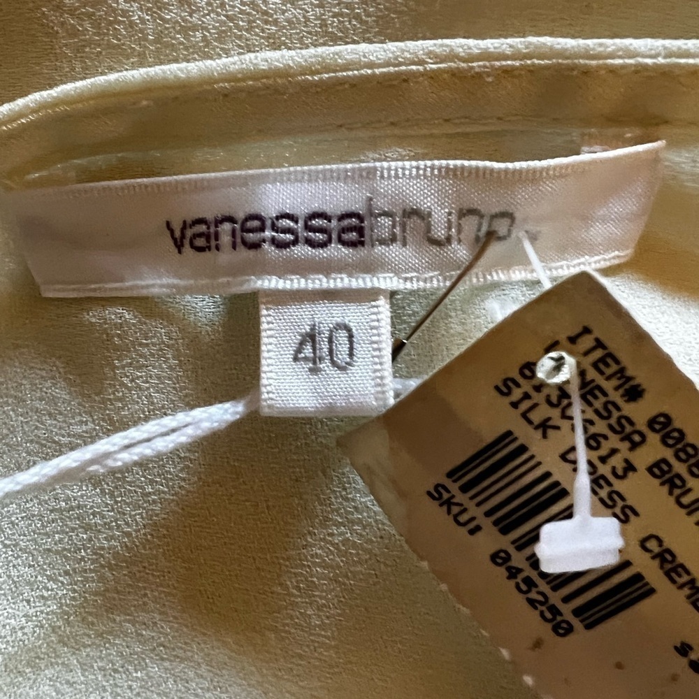Vanessa Bruno 100% silk cream color dress EU size 40/US size 8, new with tags - Picture 5 of 13